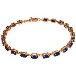Genuine 8 ctw Sapphire Bracelet Jewelry 14KT Rose Gold - REF-119M7T