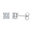 Image 1 : 0.10 CTW Diamond Cluster Earrings 10KT White Gold - REF-14M9H