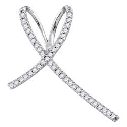 0.25 CTW Diamond Cross Pendant 10KT White Gold - REF-14M9H