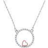 Image 1 : 0.15 CTW Diamond Heart Circle Pendant 10KT Two-tone Gold - REF-16F4N