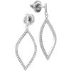 Image 1 : 0.20 CTW Diamond Oblong Oval Dangle Earrings 10KT White Gold - REF-18Y2X