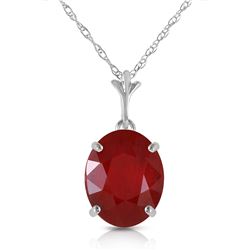 Genuine 3.5 ctw Ruby Necklace Jewelry 14KT White Gold - REF-38M6T