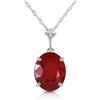 Image 1 : Genuine 3.5 ctw Ruby Necklace Jewelry 14KT White Gold - REF-38M6T