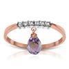 Image 1 : Genuine 1.45 ctw Amethyst & Diamond Ring Jewelry 14KT Rose Gold - REF-34K3V