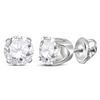 Image 1 : 1.03 CTW Diamond Solitaire Stud Earrings 14KT White Gold - REF-116M2H