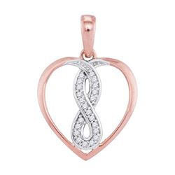 0.07 CTW Diamond Heart Infinity Pendant 10KT Two-tone Gold - REF-10Y5X