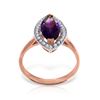 Image 1 : Genuine 1.80 ctw Amethyst & Diamond Ring Jewelry 14KT Rose Gold - REF-70T5A