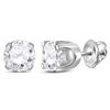 Image 1 : 1.42 CTW Diamond Solitaire Stud Earrings 14KT White Gold - REF-322W4K