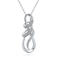 0.10 CTW Diamond Infinity Pendant 10KT White Gold - REF-16F4N