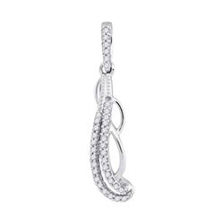 0.12 CTW Diamond Dangle Fashion Pendant 10KT White Gold - REF-10Y5X