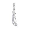 0.12 CTW Diamond Dangle Fashion Pendant 10KT White Gold - REF-10Y5X