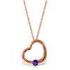 Genuine 0.25 ctw Amethyst Necklace Jewelry 14KT Rose Gold - REF-29H2X