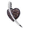 0.50 CTWCognac-brown Color Diamond Heart Love Pendant 10KT White Gold - REF-25X4Y