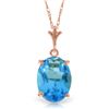Genuine 3.12 ctw Blue Topaz Necklace Jewelry 14KT Rose Gold - REF-22W2Y