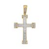 Image 1 : 0.20 CTW Mens Diamond Roman Cross Charm Pendant 10KT Yellow Gold - REF-30F2N