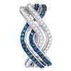 Image 1 : 0.60 CTWBlue Color Diamond Entwined Woven Hoop Earrings 10KT White Gold - REF-40W4K