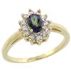 Image 1 : Natural 0.67 ctw Mystic-topaz & Diamond Engagement Ring 14K Yellow Gold - REF-48V6F