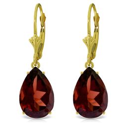 Genuine 10 ctw Garnet Earrings Jewelry 14KT Yellow Gold - REF-52M9T