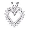 0.24 CTW Diamond Open-center Heart Pendant 10KT White Gold - REF-25X4Y