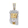 0.35 CTW Mens Diamond Small Jesus Head Charm Pendant 10KT Yellow Gold - REF-18H7M