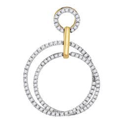 0.33 CTW Diamond Circle Pendant 10KT Yellow Gold - REF-28M4H