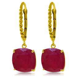 Genuine 13.5 ctw Ruby Earrings Jewelry 14KT Yellow Gold - REF-121X7M