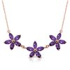 Genuine 4.2 ctw Amethyst Necklace Jewelry 14KT Rose Gold - REF-58Y2F