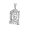 1.6 CTW Mens Diamond Jesus Head Messiah Charm Pendant 10KT White Gold - REF-101K2W