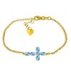 Genuine 1.70 ctw Blue Topaz Bracelet Jewelry 14KT Yellow Gold - REF-59P8H