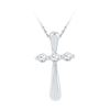 0.15 CTW Diamond Cross Pendant 10KT White Gold - REF-14W9K