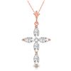 Genuine 1.23 ctw White Topaz & Diamond Necklace Jewelry 14KT Rose Gold - REF-30H3X
