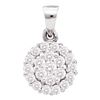 Image 1 : 0.50 CTWDiamond Circle Flower Cluster Pendant 14KT White Gold - REF-37Y5X