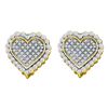 Image 1 : 0.58 CTW Diamond Heart Earrings 10KT Yellow Gold - REF-44W9K