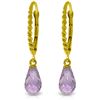 Image 1 : Genuine 3 ctw Amethyst Earrings Jewelry 14KT Yellow Gold - REF-24T3A