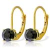 Image 1 : Genuine 1.0 ctw Black Diamond Earrings Jewelry 14KT Yellow Gold - REF-57Z6N