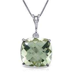 Genuine 3.6 ctw Green Amethyst Necklace Jewelry 14KT White Gold - REF-28W9Y