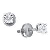 Image 1 : 0.05 CTW Diamond Solitaire Illusion Earrings 10KT White Gold - REF-7H4M
