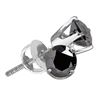 Image 1 : 1 CTW Black Color Diamond Solitaire Stud Earrings 14KT White Gold - REF-22X4Y
