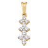 Image 1 : 0.23 CTW Diamond Small Triple Cluster Dangle Pendant 14KT Yellow Gold - REF-18M2H
