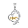 Image 1 : 0.20 CTW Diamond Mom Heart Pendant 10KT Two-tone Gold - REF-14Y9X