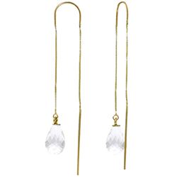 Genuine 4.5 ctw White Topaz Earrings Jewelry 14KT Yellow Gold - REF-20W4Y