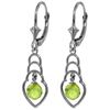 Image 1 : Genuine 1.25 ctw Peridot Earrings Jewelry 14KT White Gold - REF-25R6P