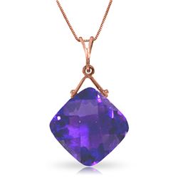 Genuine 8.75 ctw Amethyst Necklace Jewelry 14KT Rose Gold - REF-27H2X