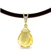 Genuine 6.51 ctw Citrine & Diamond Necklace Jewelry 14KT Yellow Gold - REF-26P9H