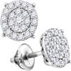 0.25 CTW Diamond Cluster Earrings 10KT White Gold - REF-18F7N