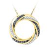 0.25 CTW Black Color Diamond Circle Pendant 10KT Yellow Gold - REF-24K2W