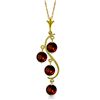 Genuine 2.25 ctw Garnet Necklace Jewelry 14KT Yellow Gold - REF-30F2Z