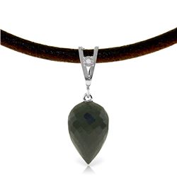 Genuine 12.26 ctw Black Spinel & Diamond Necklace Jewelry 14KT White Gold - REF-37N4R