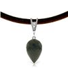 Genuine 12.26 ctw Black Spinel & Diamond Necklace Jewelry 14KT White Gold - REF-37N4R