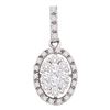 Image 1 : 0.50 CTWDiamond Oval Cluster Pendant 14KT White Gold - REF-44X9Y
